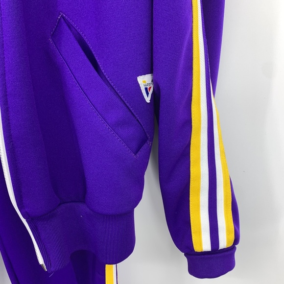 Vintage Varsity Spirit Fashions Cheer Track Suit Jacket Pants Purple Gold Y2K - Picture 3 of 12